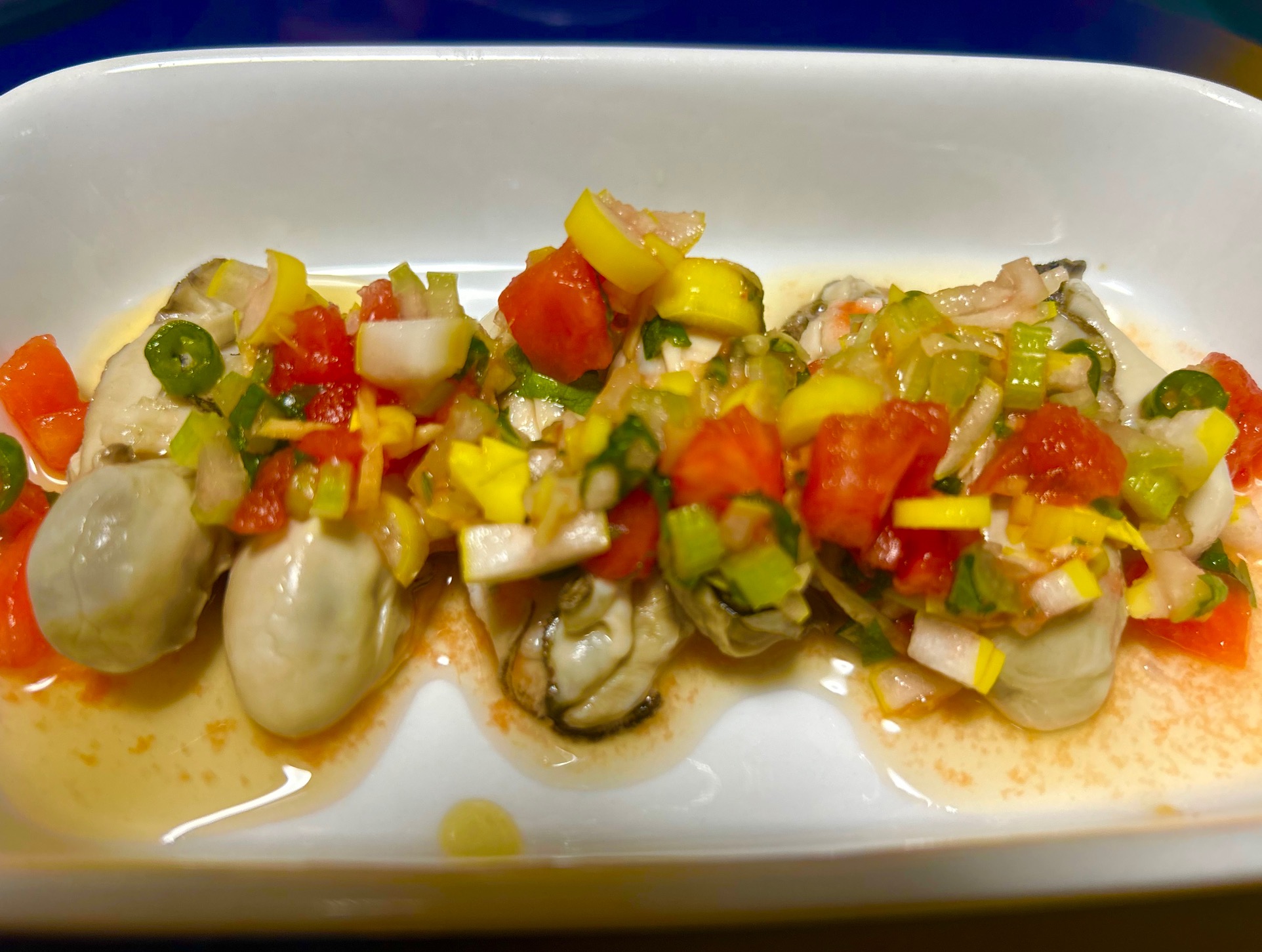 蒸し牡蠣のプリックナンプラーソース